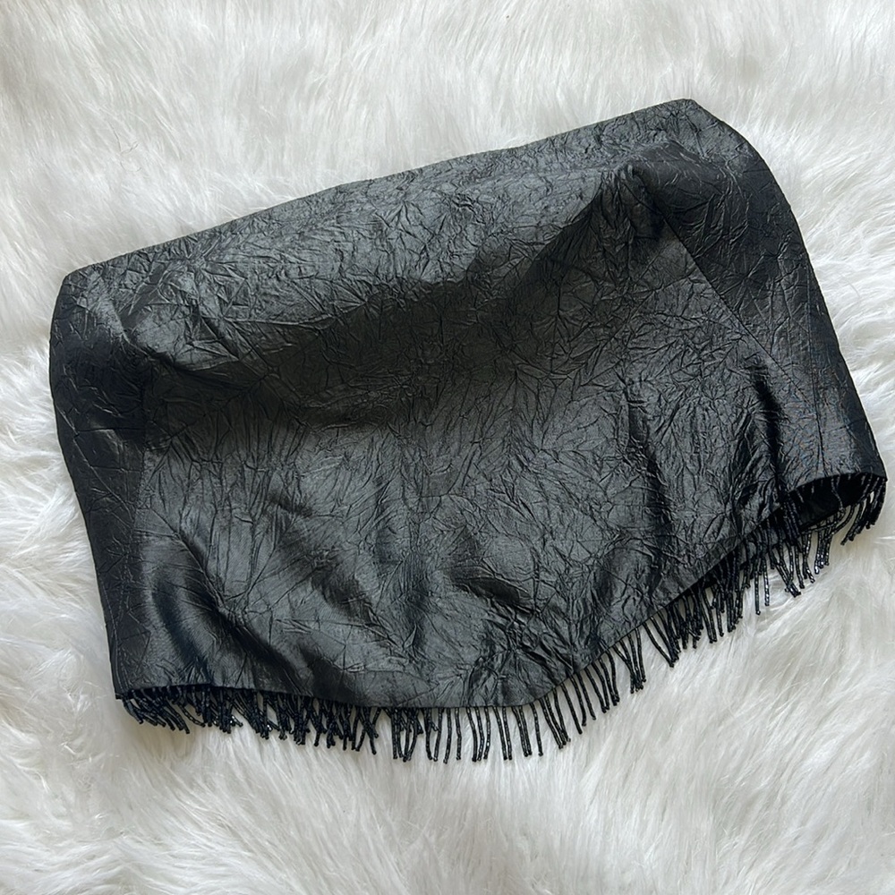 Gorgeous Pewter Guess Halter Top w/beaded hem Sz S